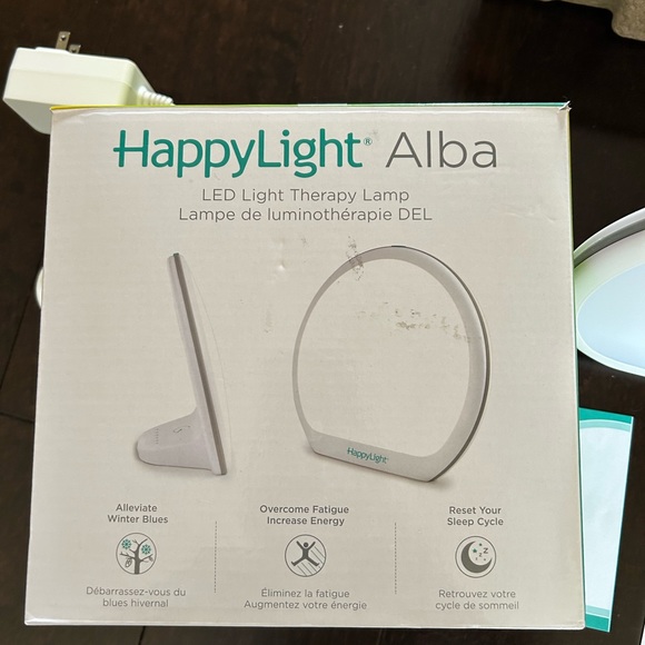 Verilux HappyLight Alba Round UV-Free LED Therapy Lamp Adjustable Brightness - Picture 7 of 9